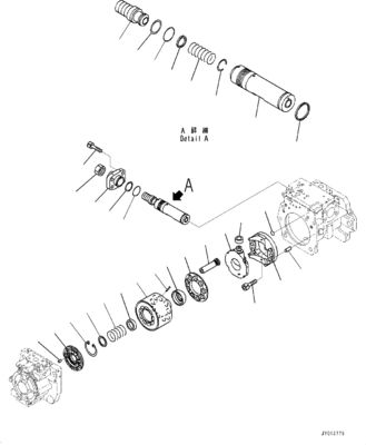 708-1H-00261 708-1H-01261 708-1H-04270 Pour le bulldozer Komatsu D375A-8 Pompe hydraulique principale