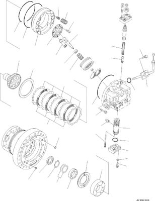 11Y-27-40602 11Y-27-40601 Pour le bulldozer Komatsu D37EX-23 D39EX-23 D37PX Assemblage de déplacement
