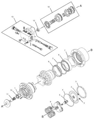 144-5196 209-6663 Pour CAT 301.5 301.6 301.8 Excavateur assemblage de déplacement moteur de déplacement original