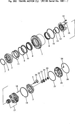 21K-60-00020 Pour Komatsu PC150-1 Excavateur Assemblage de déplacement Drive final Moteur de déplacement original Après-vente Haute qualité