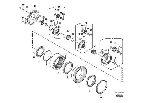 VOE14599921 VOE14599920 VOE14604840 Pour la pelle Volvo EC300D 350D 380D Assemblage de déplacement Le moteur de déplacement d'origine