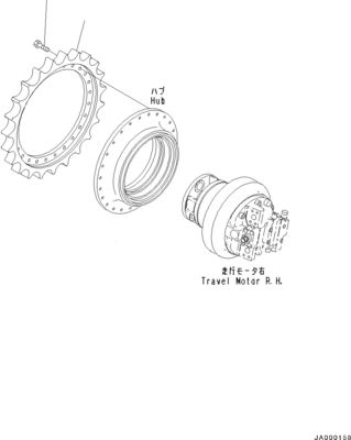 11Y-27-30401 11Y-27-30400 Pour le bulldozer Komatsu D31EX-22 D37EX-22 D37PX-22 Assemblage de déplacement