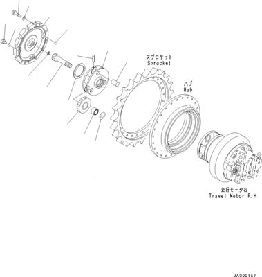 11Y-27-30401 11Y-27-30400 Pour le bulldozer Komatsu D31EX-22 D37EX-22 D37PX-22 Assemblage de déplacement