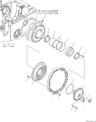 17A-27-00131 17A-27-00112 Pour le bulldozer Komatsu D155AX-6 Assemblage de déplacement