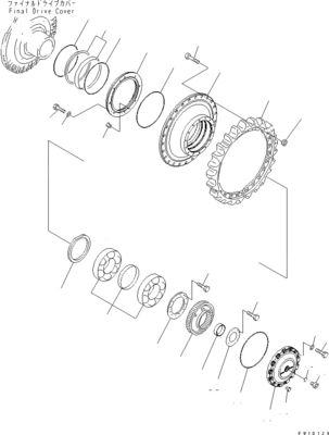 17M-27-00270 17M-27-00271 Pour le bulldozer Komatsu D275A-5D assemblage de déplacement