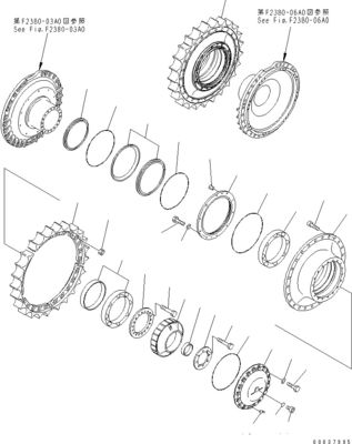 195-27-00411 195-27-00410 195-27-00435 Pour le bulldozer Komatsu D375A-3 Assemblage de déplacement