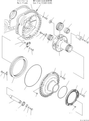 195-27-00940 195-27-00950 195-27-00920 Pour le bulldozer Komatsu D375A-6 Assemblage de déplacement