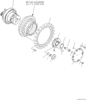 11Y-27-40200 11Y-27-40202 11Y-27-40102 Le moteur final pour le bulldozer Komatsu D37EX-23 D37PX-23