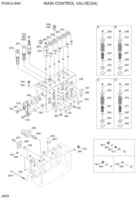 31N9-17000P 31Q9-17001P 31Q9-17002P Pour les excavateurs Hyundai R330LC-9S R330LC-9SH Valve de commande principale hydraulique