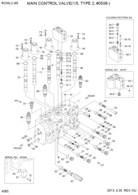 31N9-17000P 31Q9-17001P 31Q9-17002P Pour les excavateurs Hyundai R330LC-9S R330LC-9SH Valve de commande principale hydraulique