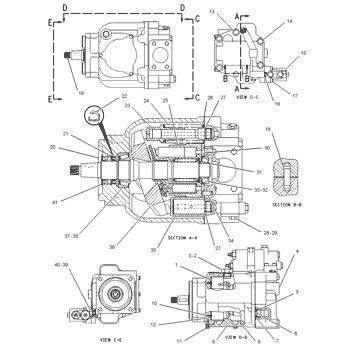 6E1412 CA6E1412 6E-1412 10R2517 Pour CAT 120G Motor Grader Pompes hydrauliques principales Pompes à piston Pompes ASSY Pompes GP-PISTON Après-vente de haute qualité Originale